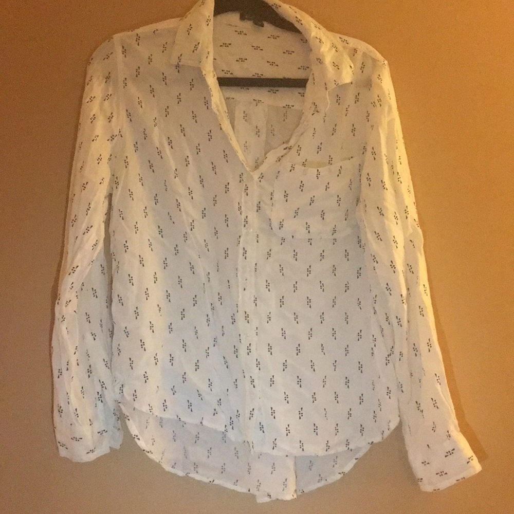 Blouse white and black